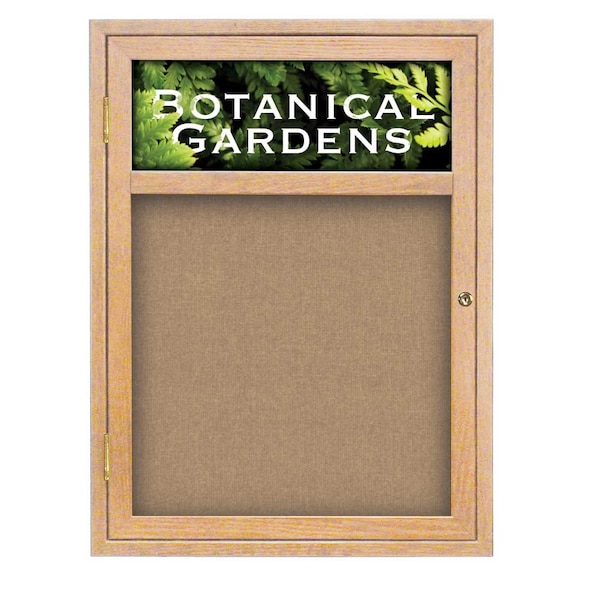 Sliding Glass Door Radius Letterboard, Hdr, 72"x48", Black/White Vinyl